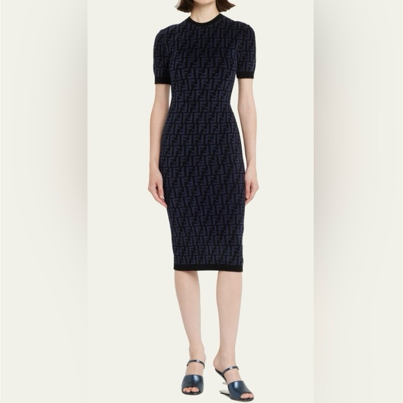 Fendi First Metallic F-Heel Mule Sandals - Picture 4 of 15